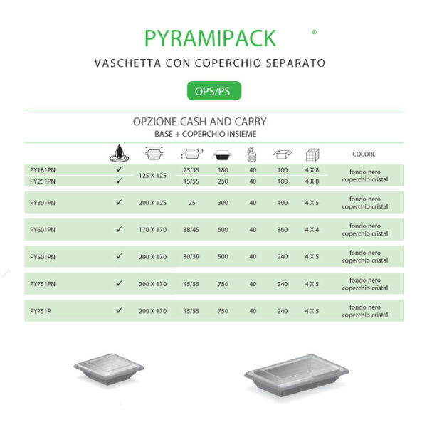 Vaschetta con coperchio separato | Mondocasa Packing