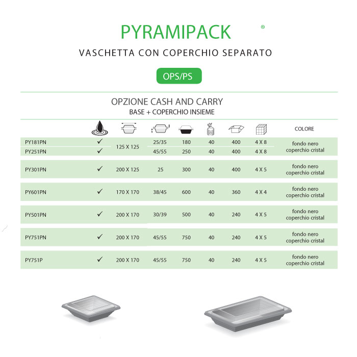 Vaschetta con coperchio separato | Mondocasa Packing Vaschetta con coperchio separato | Mondocasa Packing