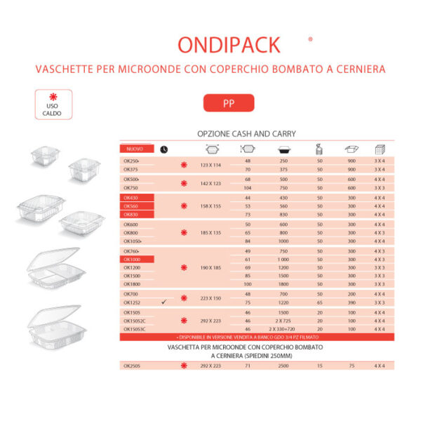 Vaschetta per microonde con coperchio bombato a cerniera | Mondocasa Packing